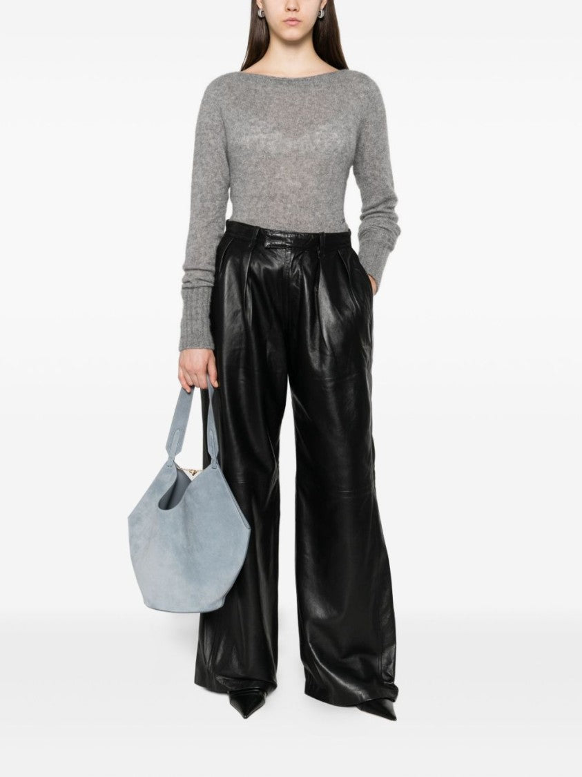 Tom Ford Boat Neck Knitwear Sweater With Ribbed Accents