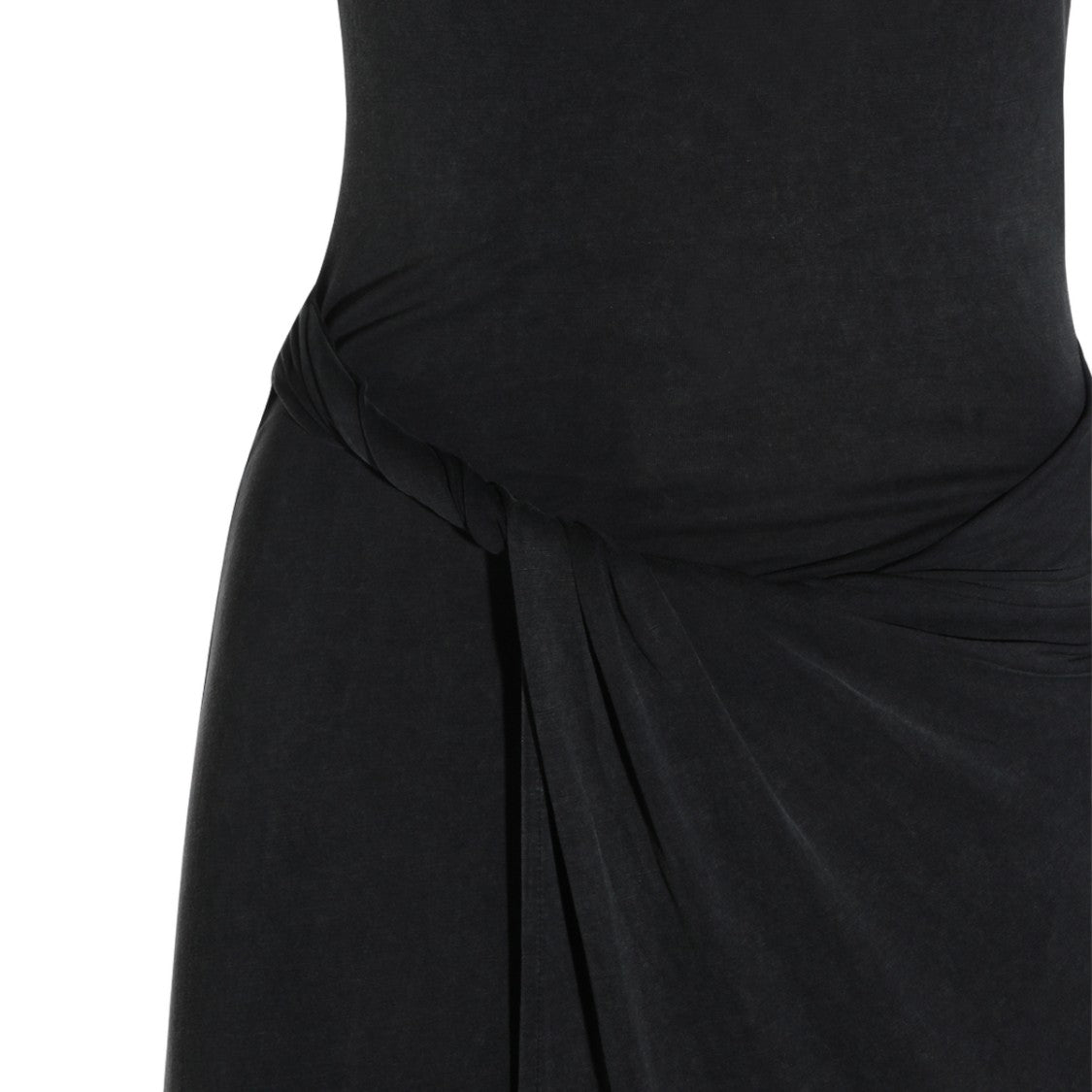 Diesel Sleeveless Black Maxi Dress With Twisted Strap