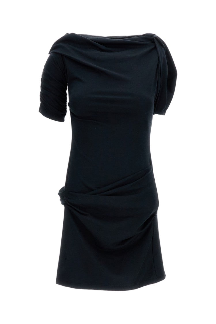Jacquemus Draped Mini Dress With Asymmetric Neckline