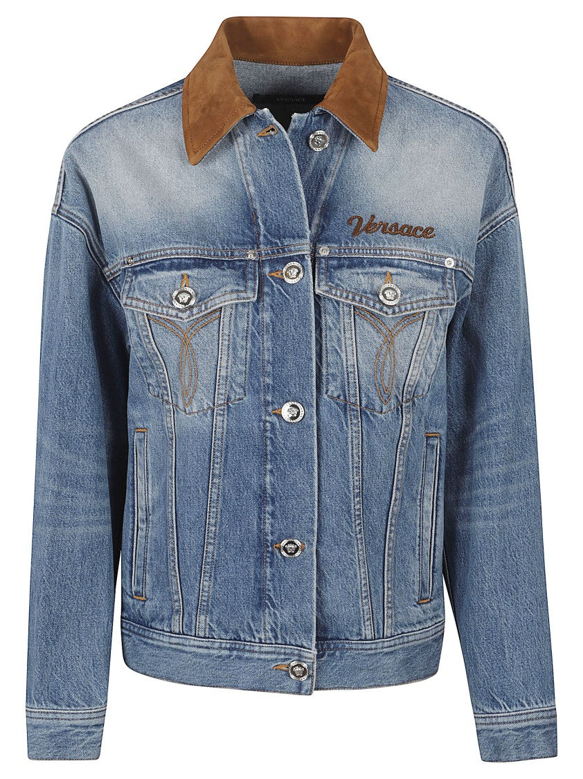 Versace Medium Blue Denim Trucker Jacket