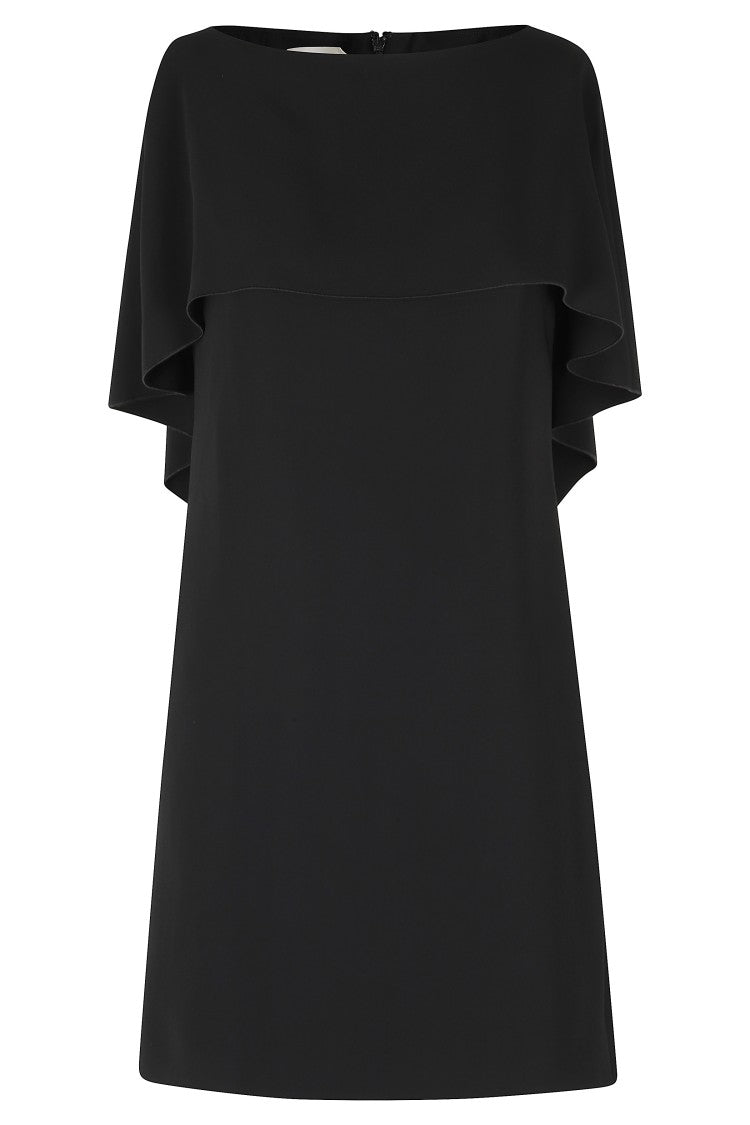 Alberta Ferretti Black Cady Viscose-Blend Mini Dress