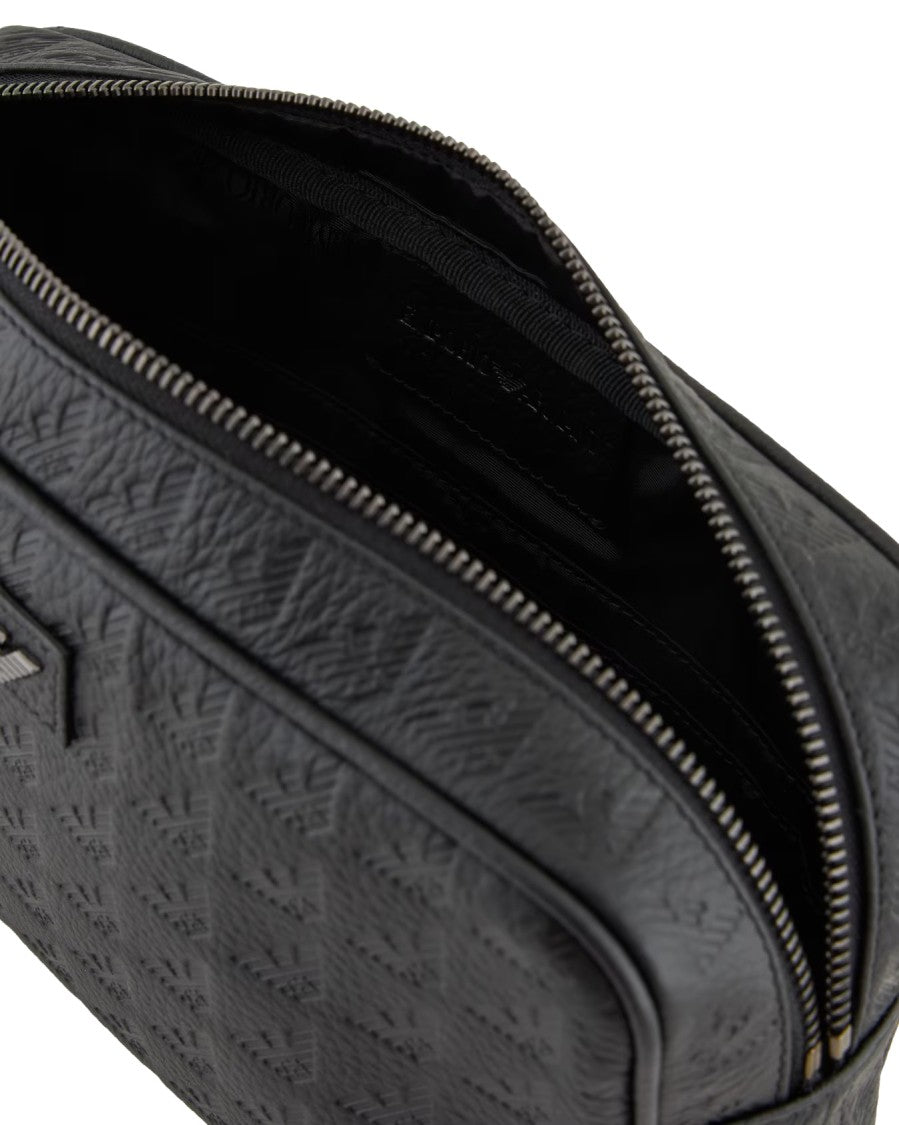 Emporio Armani Gold Embossed Eagle All-Over Pouch