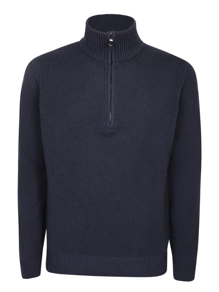 Dell'oglio Blue Half-Zip Knitwear