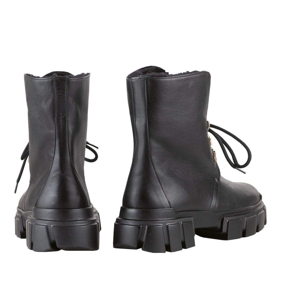 Högl Black Casual Chunky Sole Leather Ankle Boots