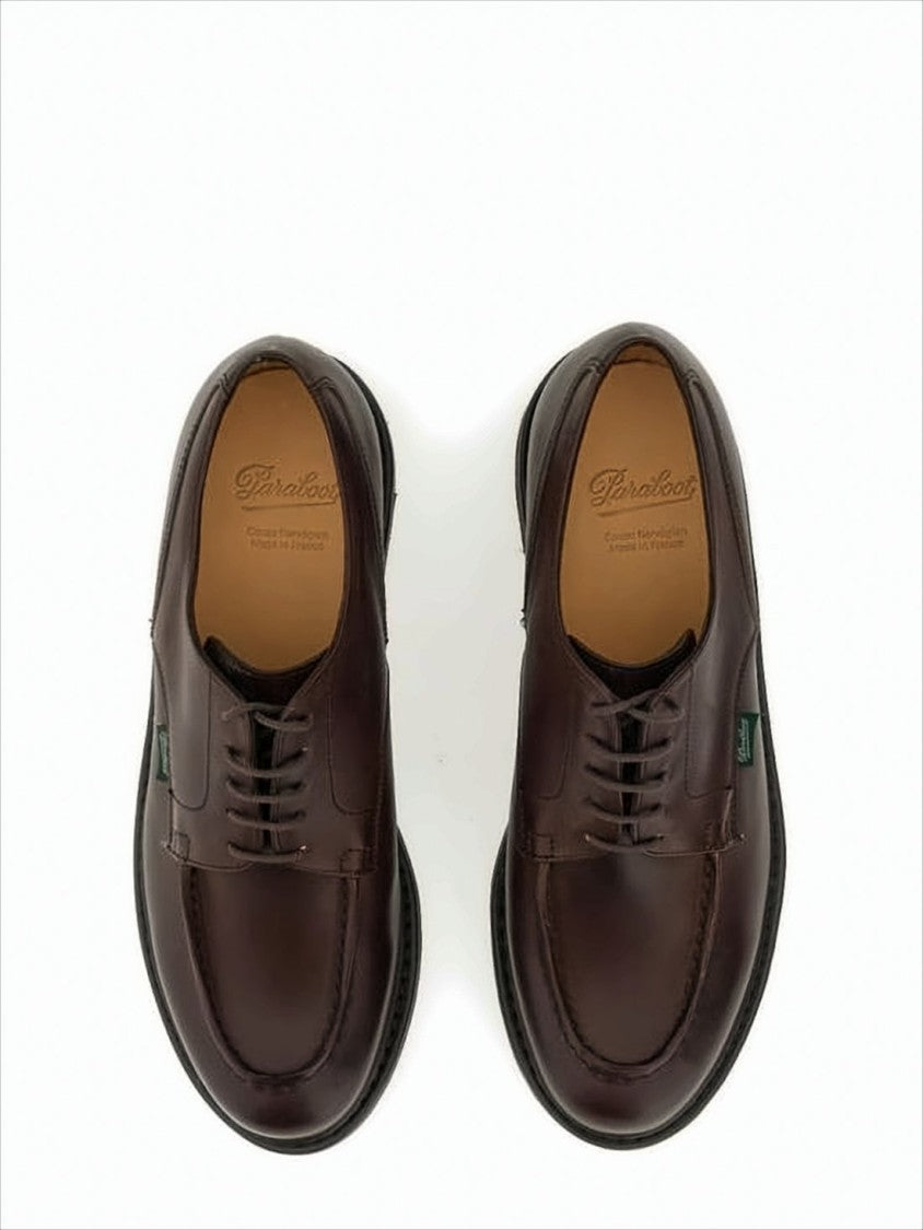 Paraboot Polished Calf Leather Loafers With Moc Toe Design