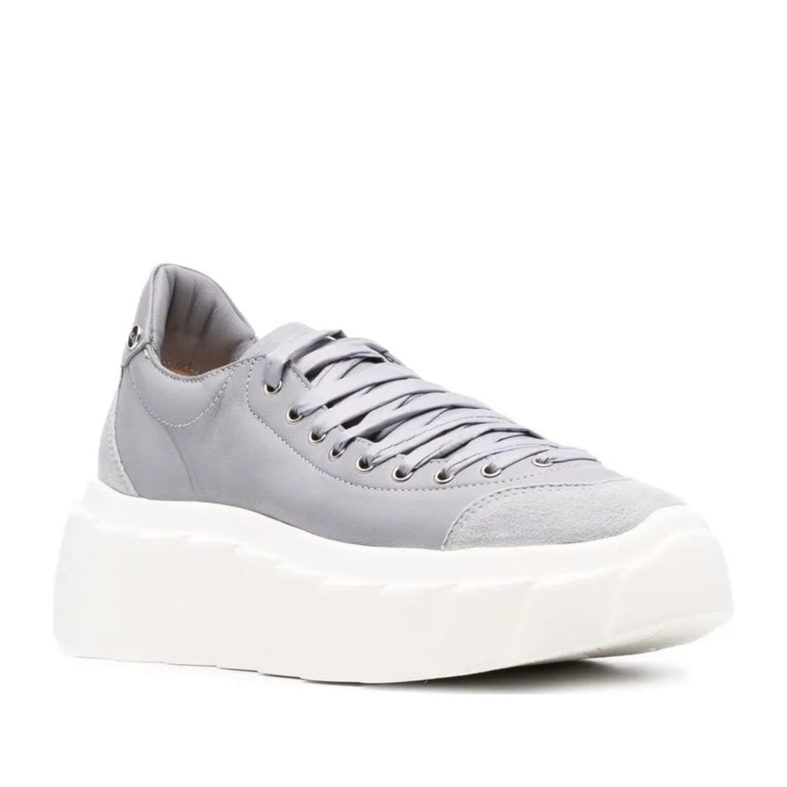 Agl Purple Blondie Ties Leather Suede Wedge Sneakers