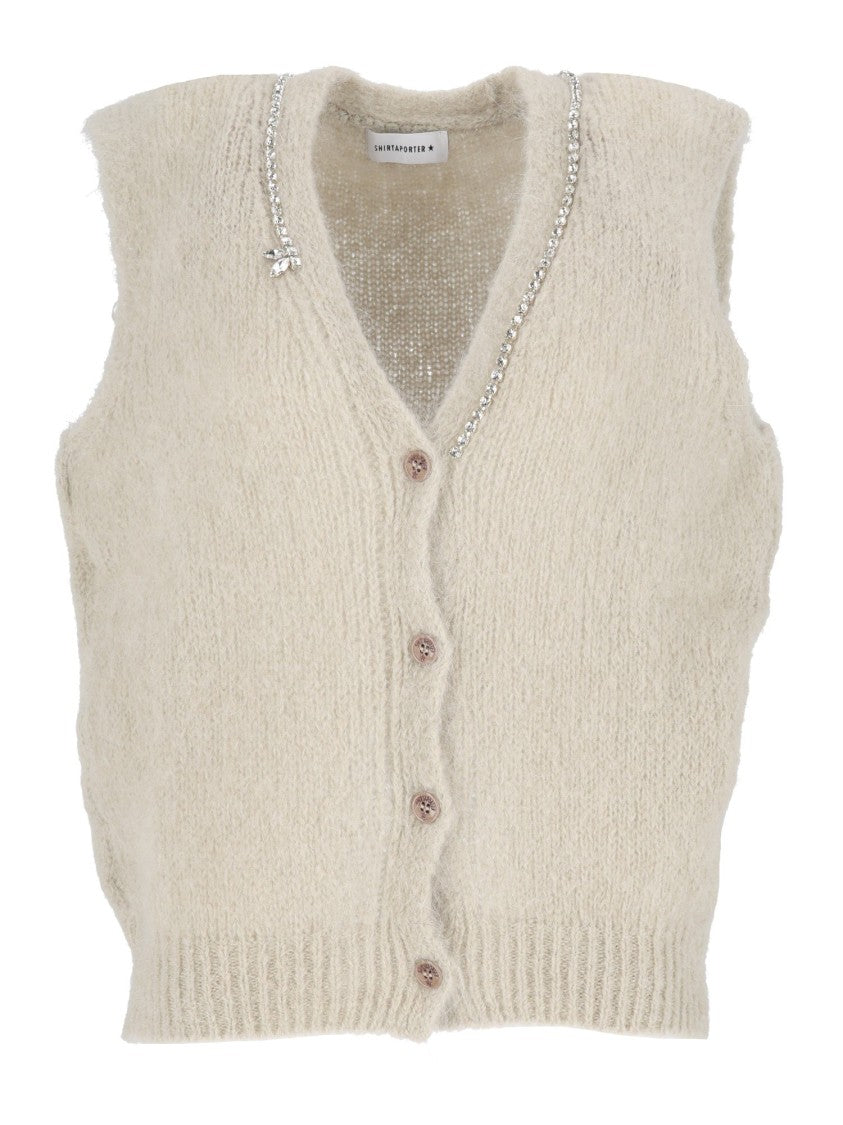 Shirt A Porter V-Neck Knit Mohair Gilet