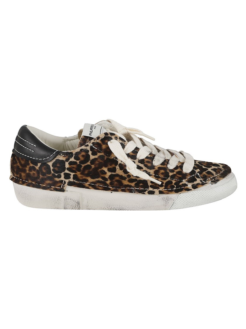 Philippe Model Bold Leopard Print Low-Top Sneakers In Leather