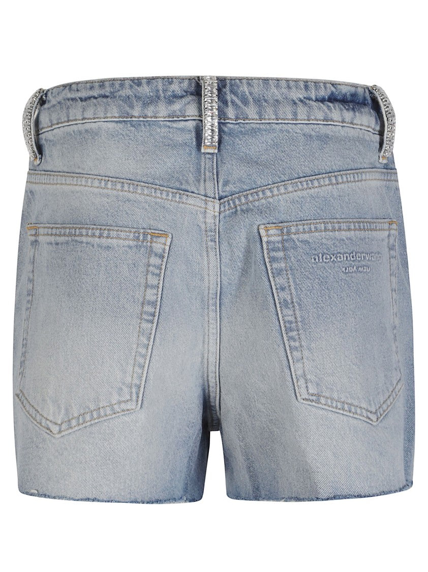 Alexander Wang Mid Rise Relaxed Cotton Shorts