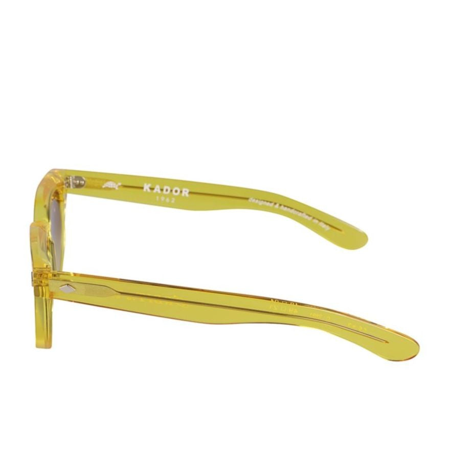Kador Orbit Translucent Yellow Square Sunglasses With Gradient Purple Lenses