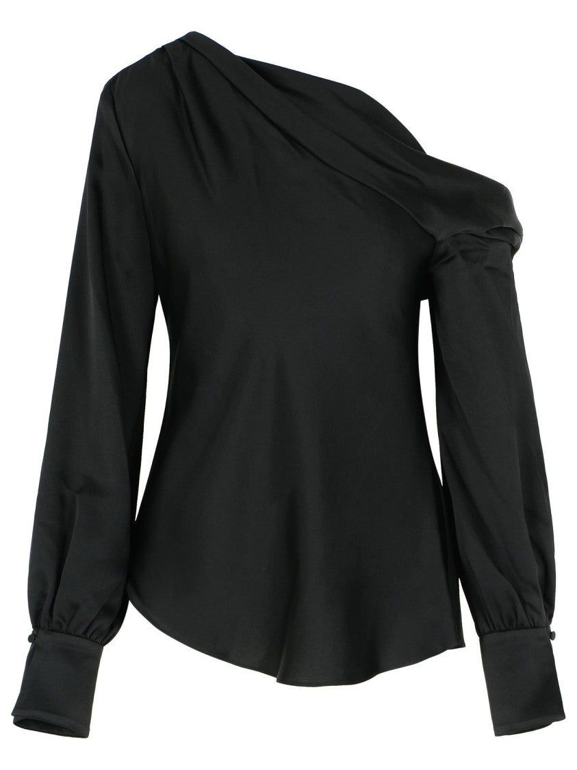 Simkhai 'Alice' Black Acetate Blend Blouse
