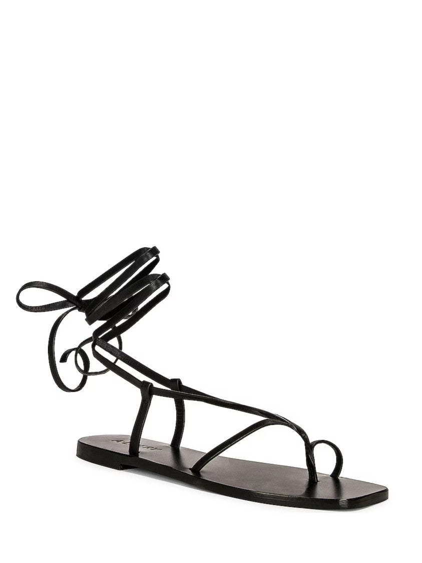A.Emery Black Gladiator Design Leather Sandals