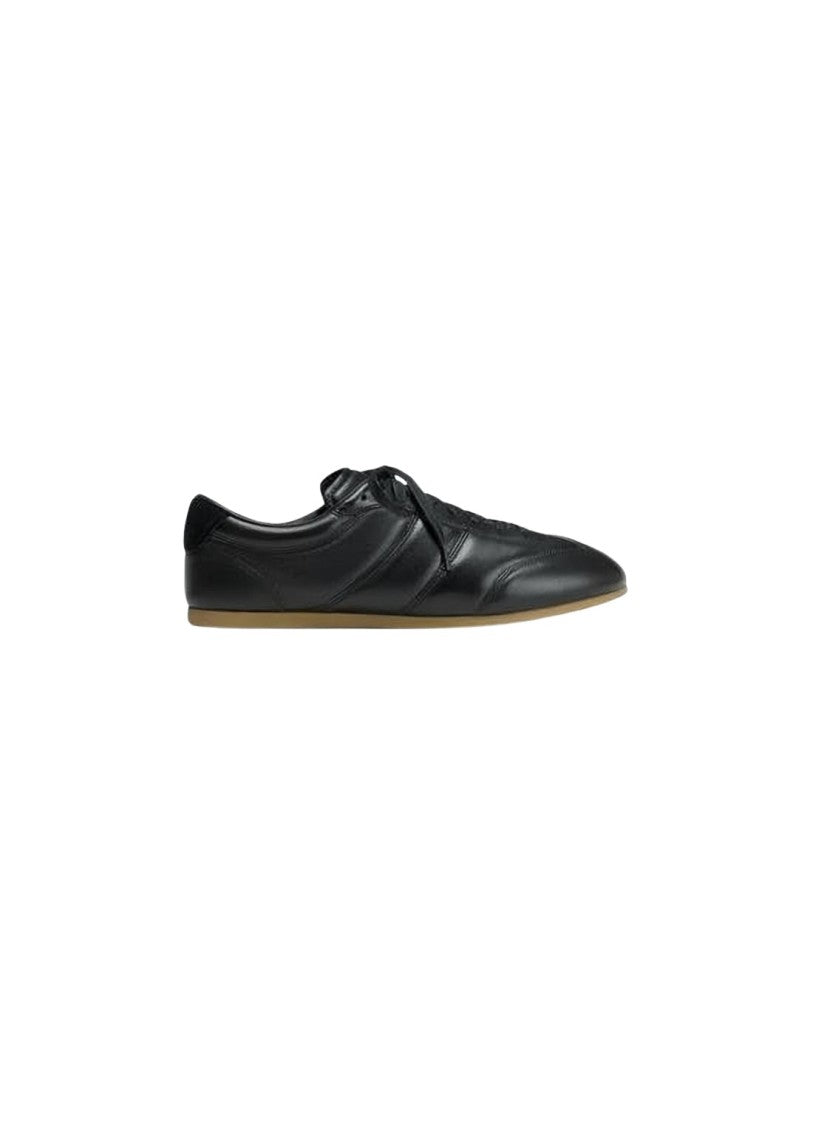 Lemaire Black Lambskin Leather Low-Profile Sneakers