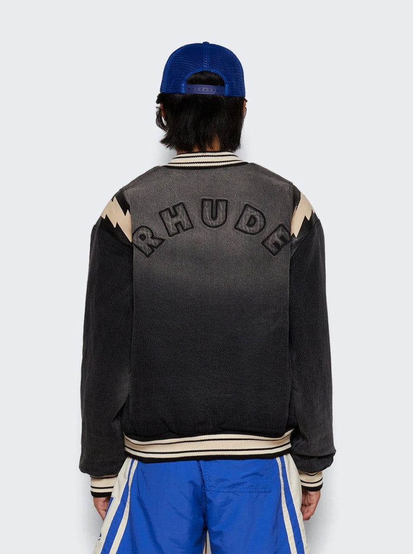 Rhude Denim Lighting Bomber Jacket Black