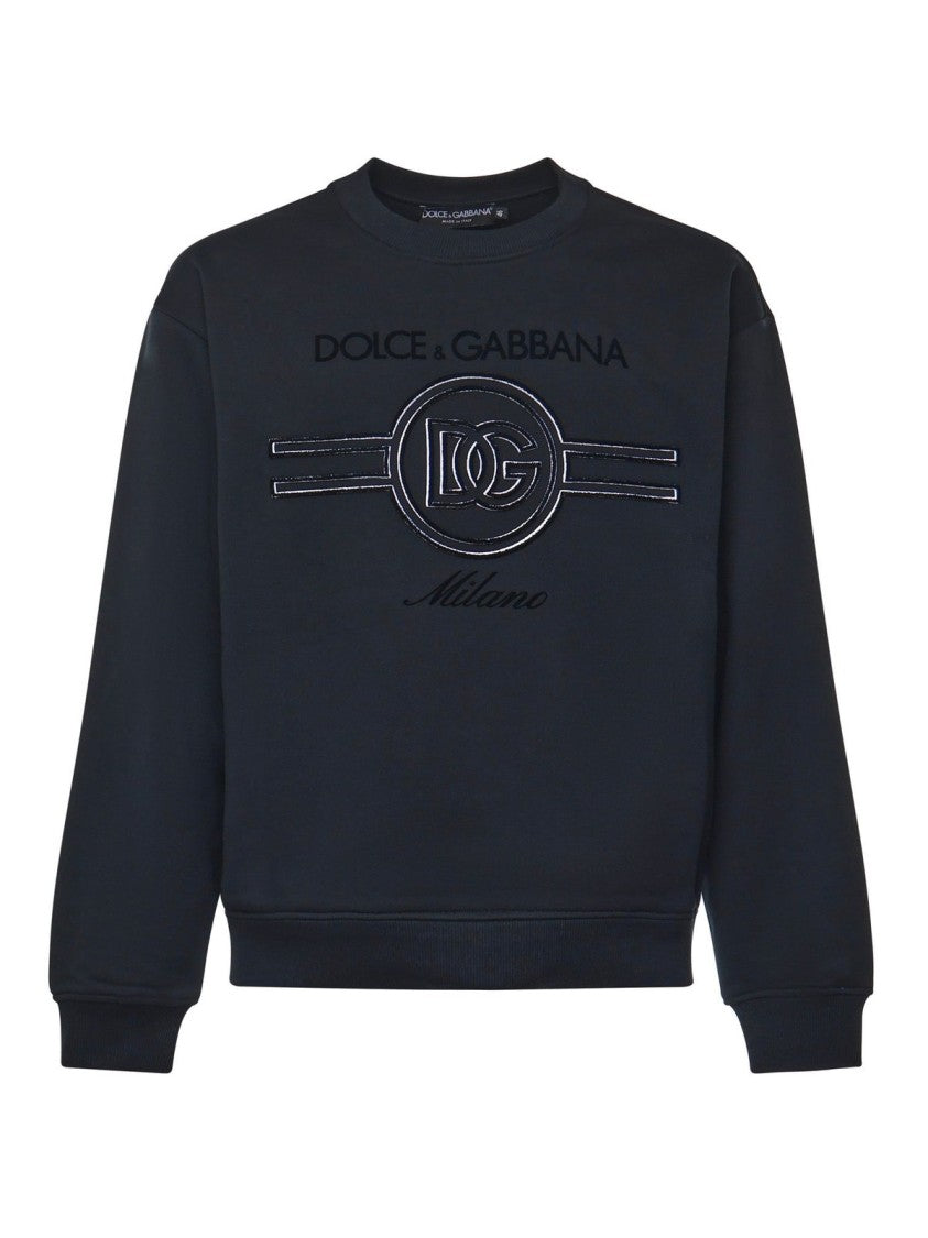 Dolce & Gabbana Logo Knit Sweater – Dark Blue