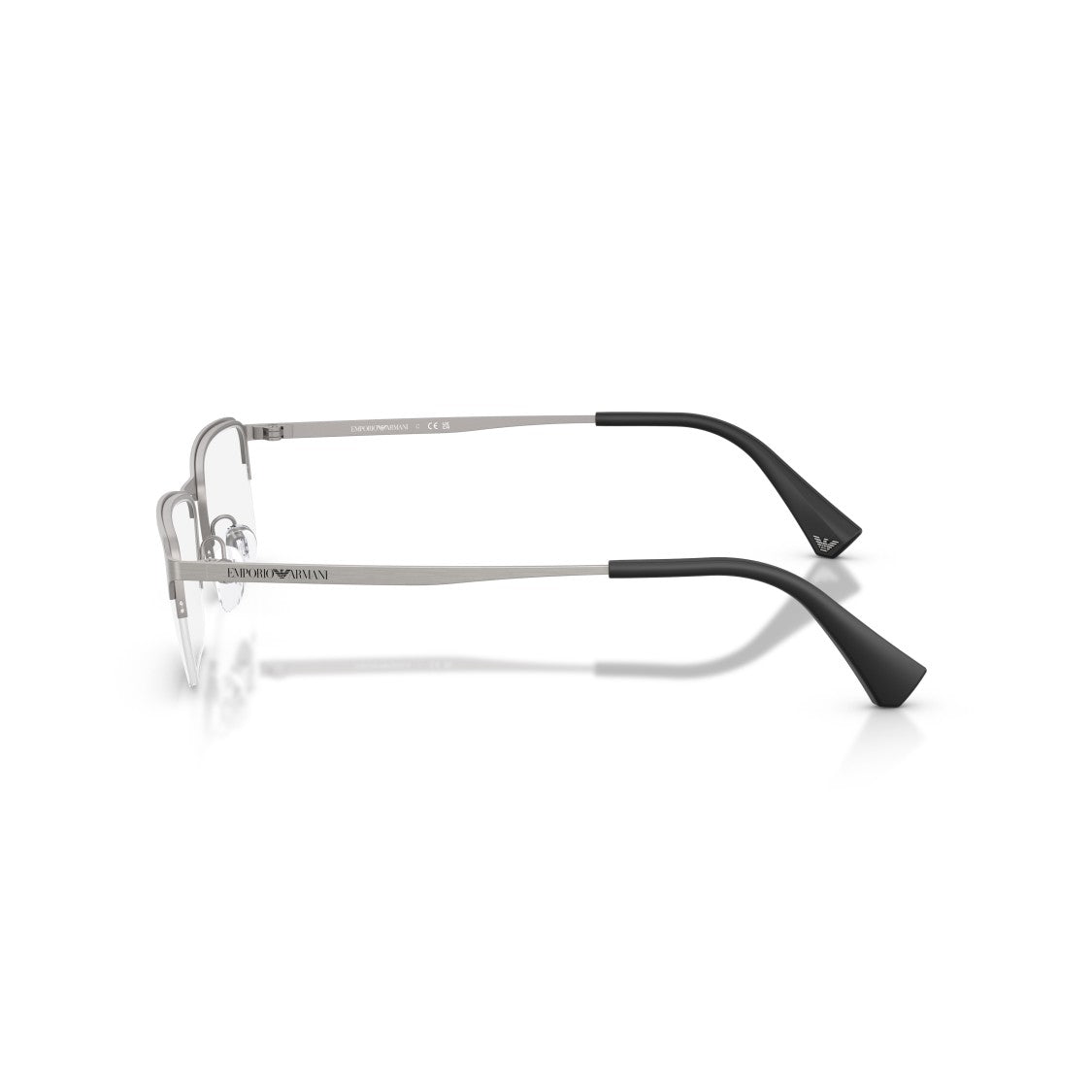 Emporio Armani 0Ea1044td Rectangular Half-Rim Eyeglasses In Matte Silver Titanium