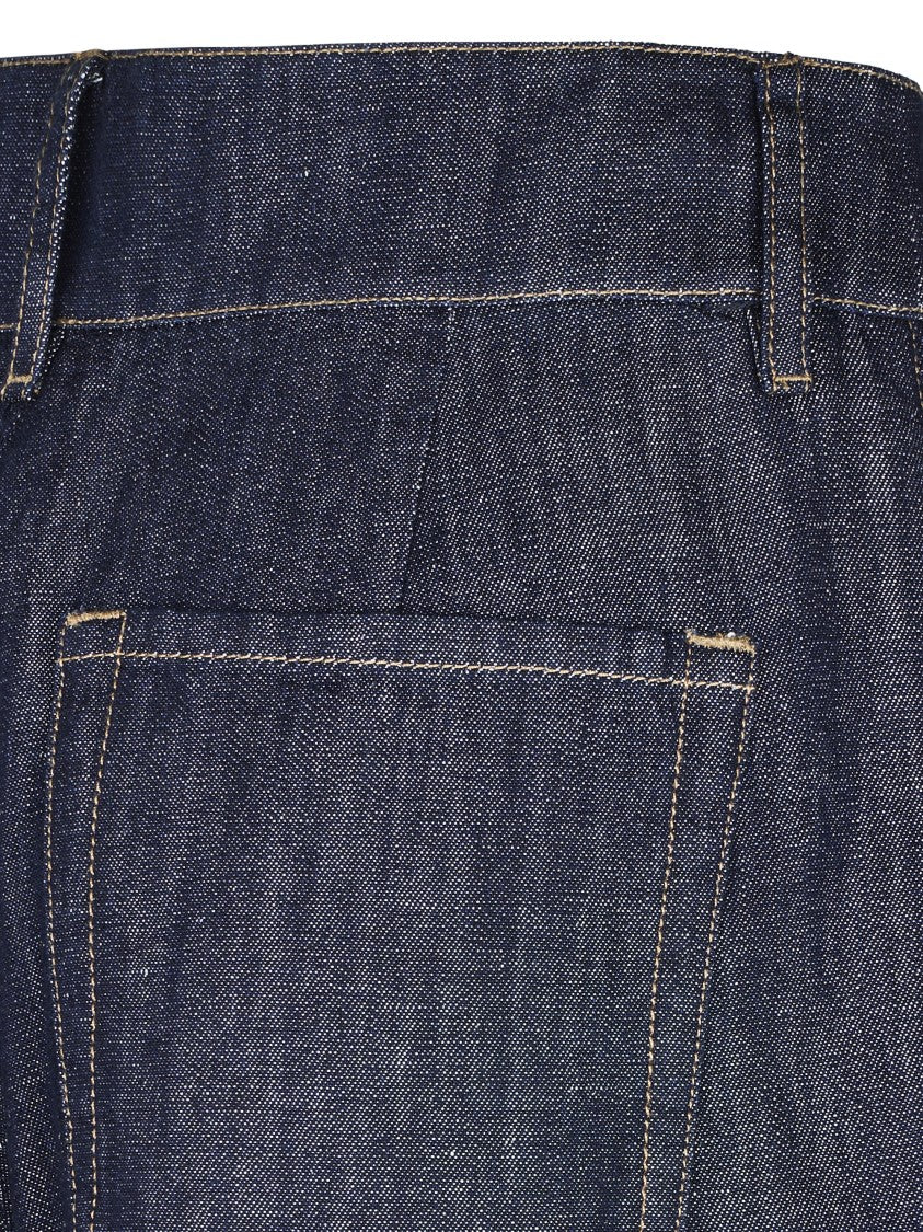 Max Mara Blue Wide-Leg Denim High-Waist Culottes Jeans