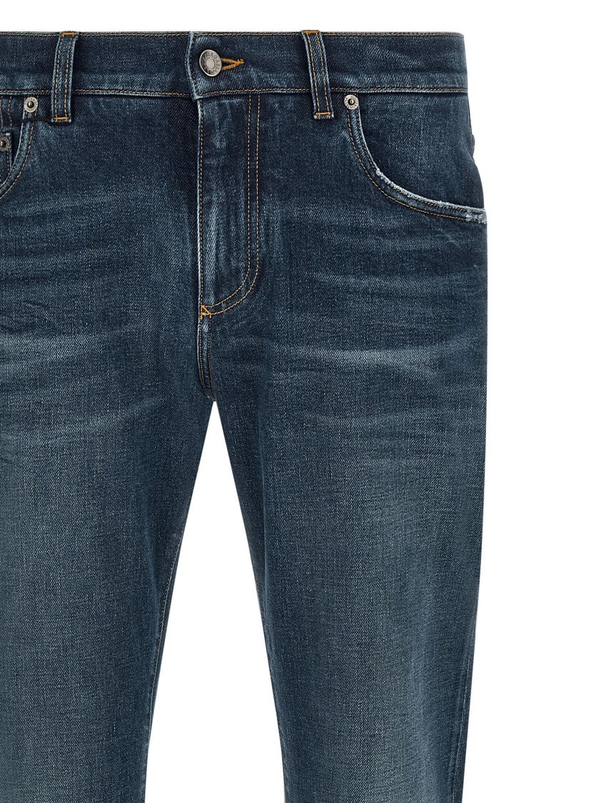 Dolce & Gabbana Used-Effect Stone Washed Denim Jeans