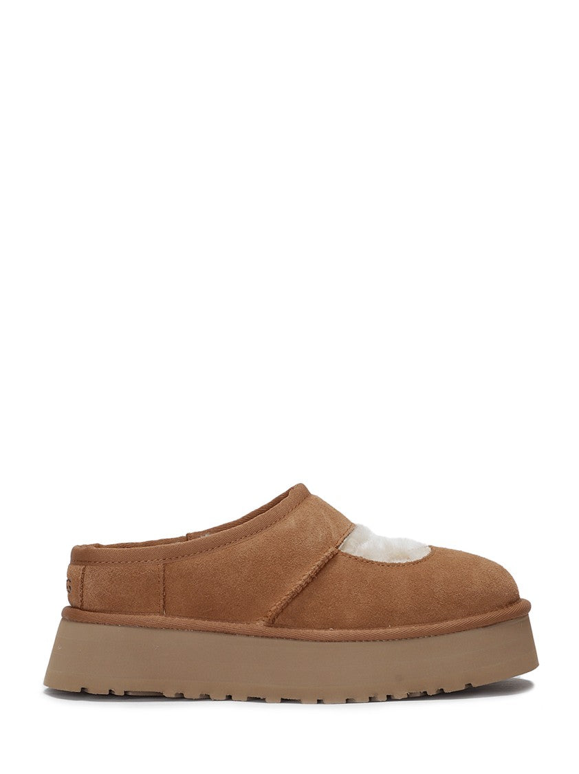 Ugg Suede Mary Jane Slippers With High Heel