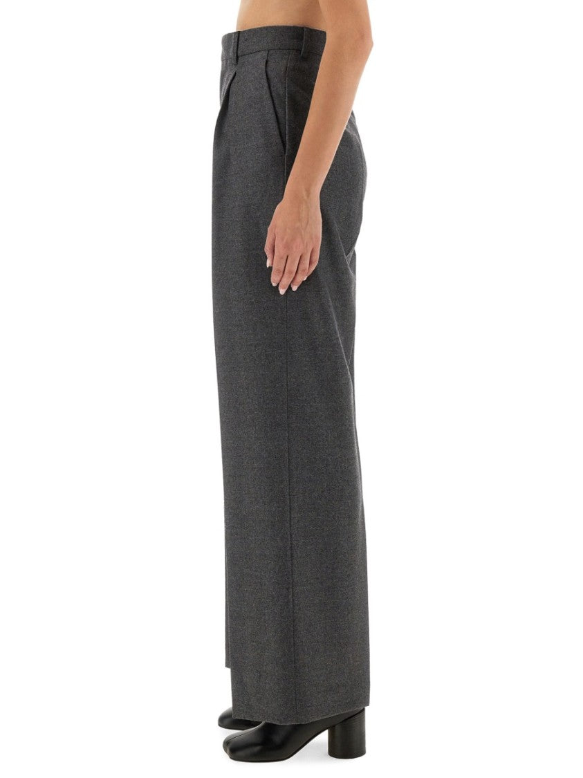 Mm6 By Maison Margiela Wide-Leg Tailored Pants In Soft Virgin Wool