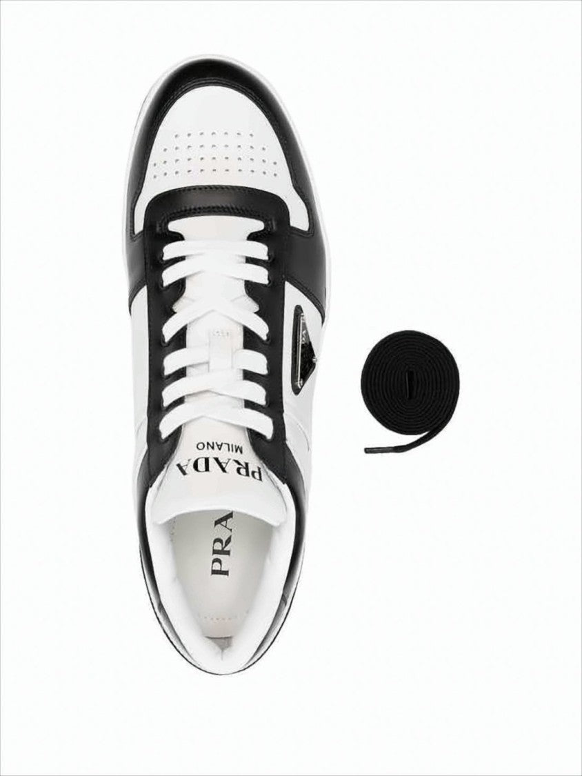 Prada Low-Top Sneakers With Color-Block Design And Triangular Logo