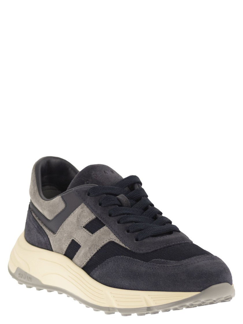 Hogan Agile Suede And Fabric Sneakers