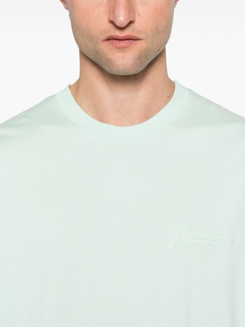 Givenchy Turquoise Blue Green Embossed Logo T-Shirt