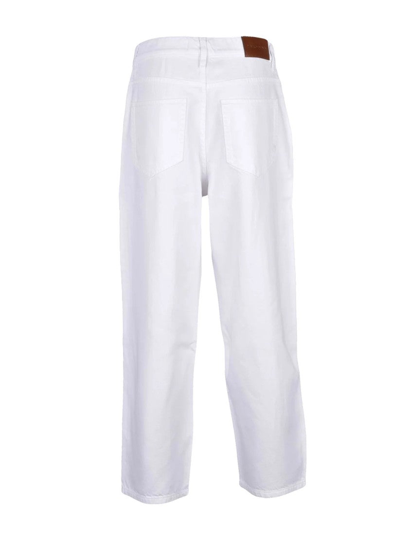 Pinko White Estelle Mid-Rise Stretch Cotton Straight-Leg Jeans