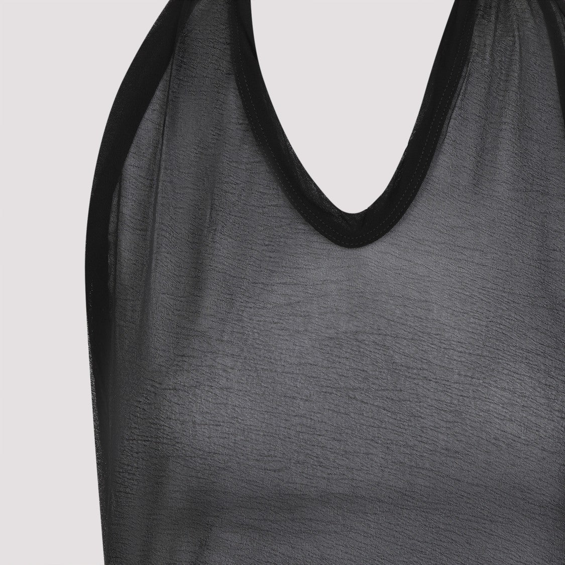 Rick Owens Black Halter Neck Top With Deep V-Neckline