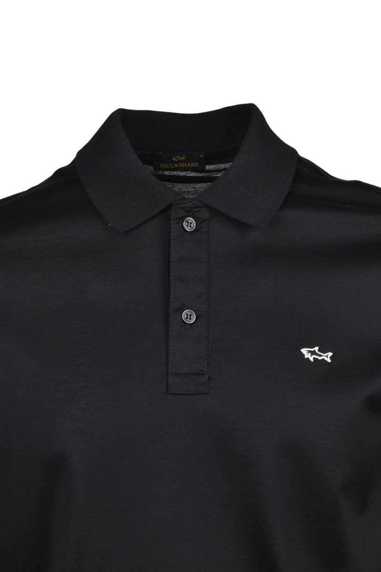 Paul & Shark Black Cotton Men Polo Shirt