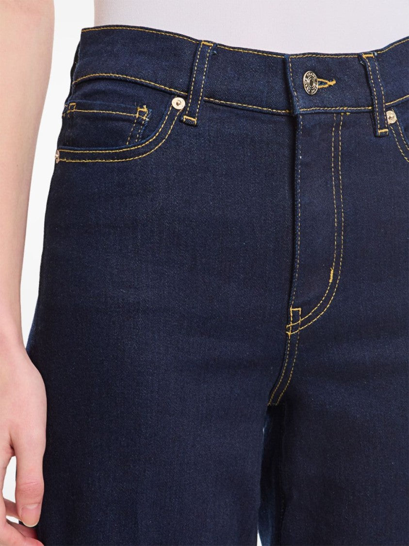 Frame Navy Blue Straight Jeans With Classic Five-Pocket Design