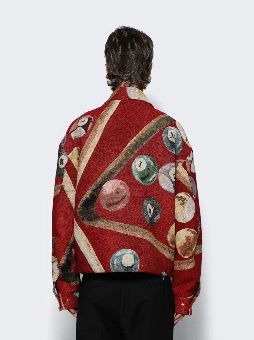 Amiri Billiards Tapestry Blouson Deep Red