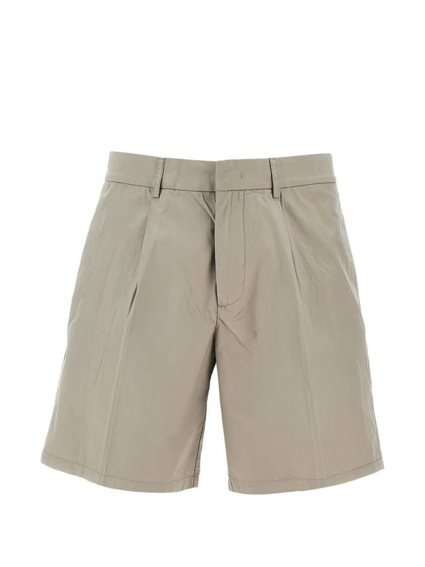 Emporio Armani Beige Pleated Concealed Fastening Shorts
