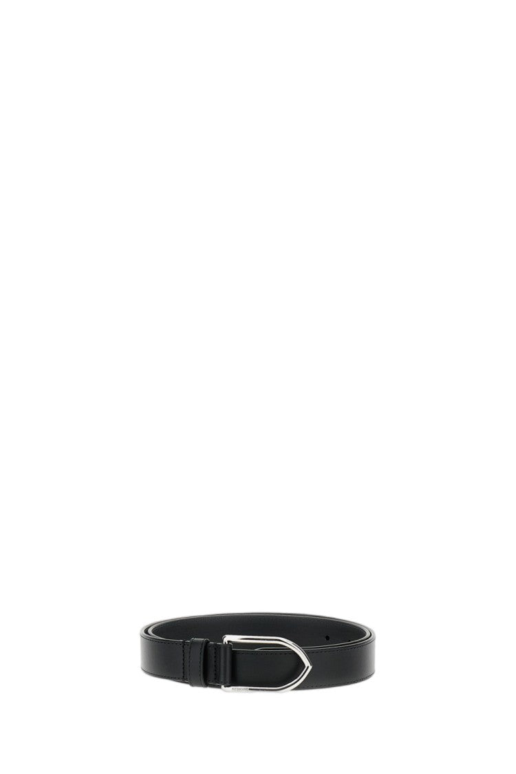 Jacquemus Sleek Narrow Leather Belt With Embossed Logo