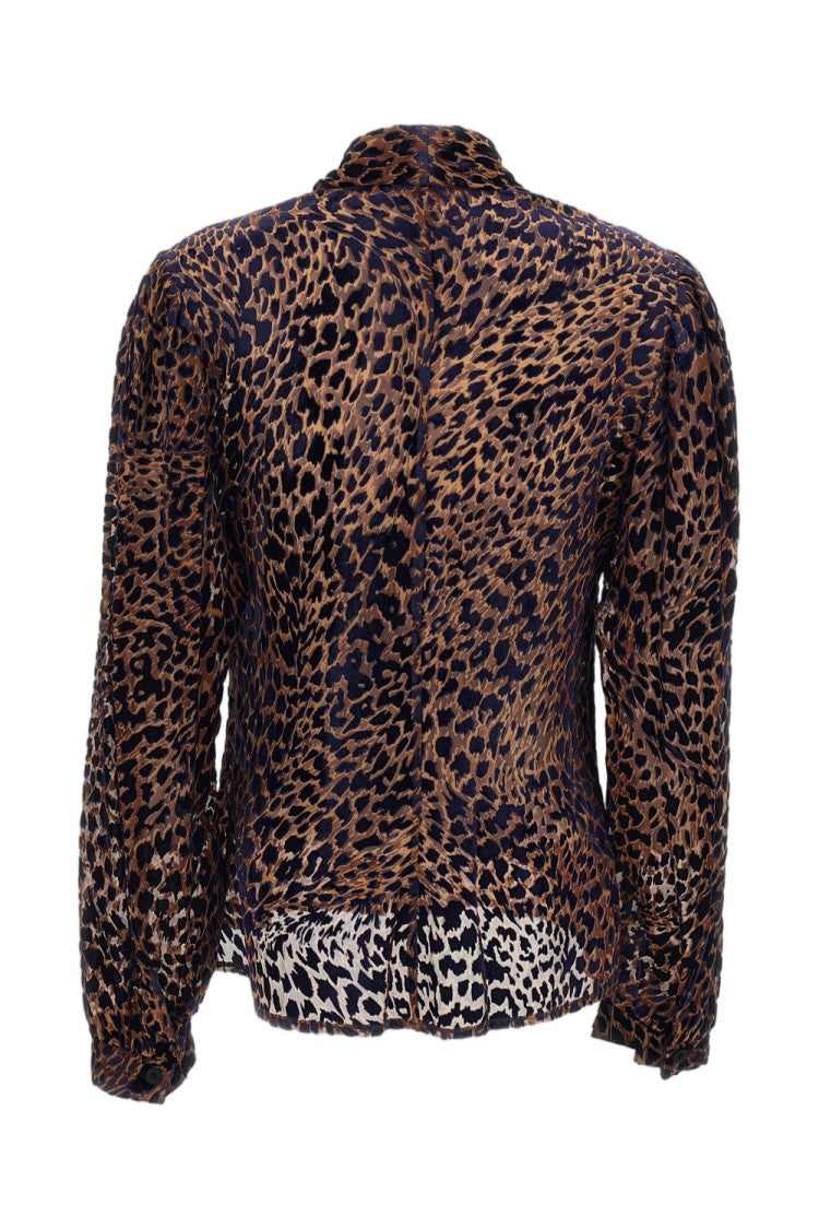 Irie' Beige Animal Print Ruffled Blouse