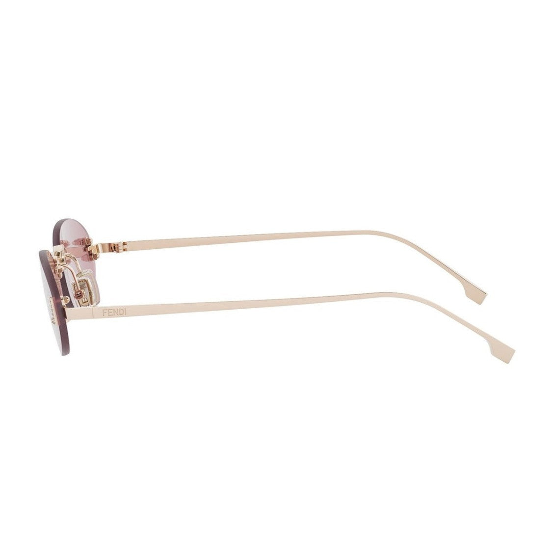 Fendi Gold Fendi First Crystal Metal Oval Sunglasses