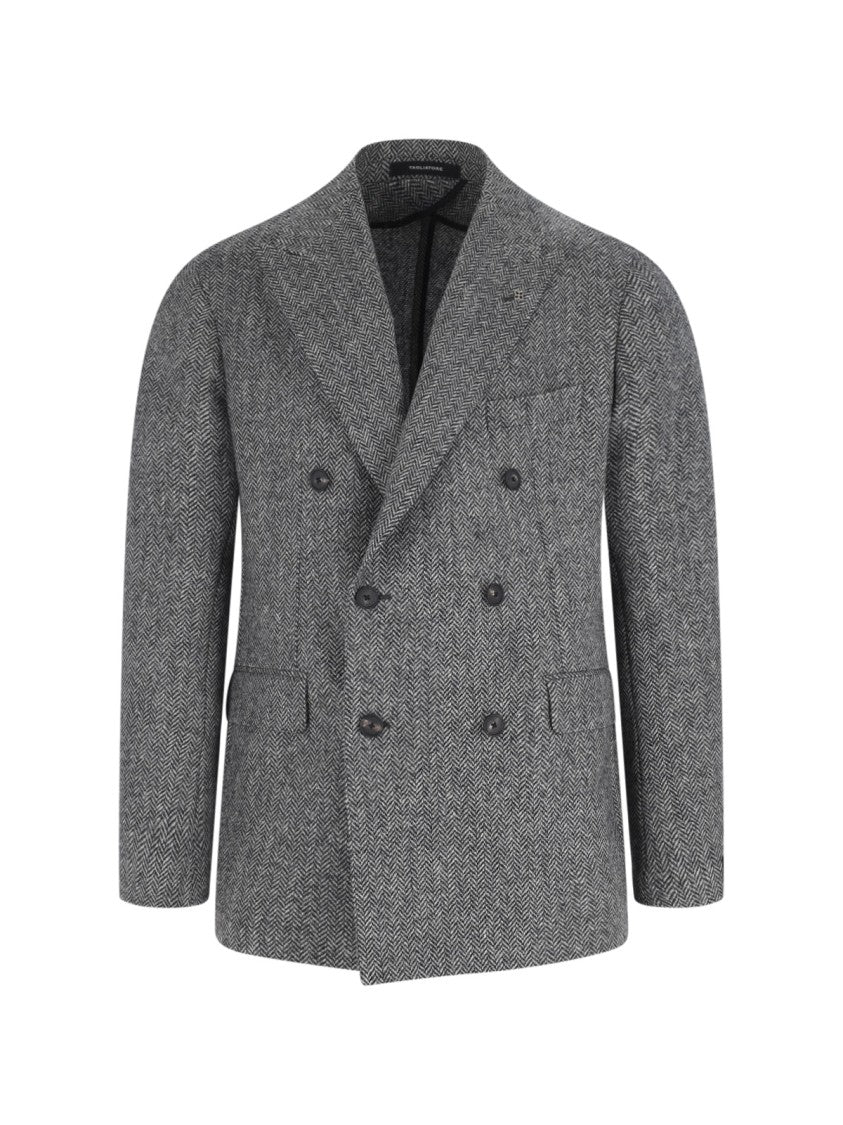 Tagliatore Double-Breasted Herringbone Blazer