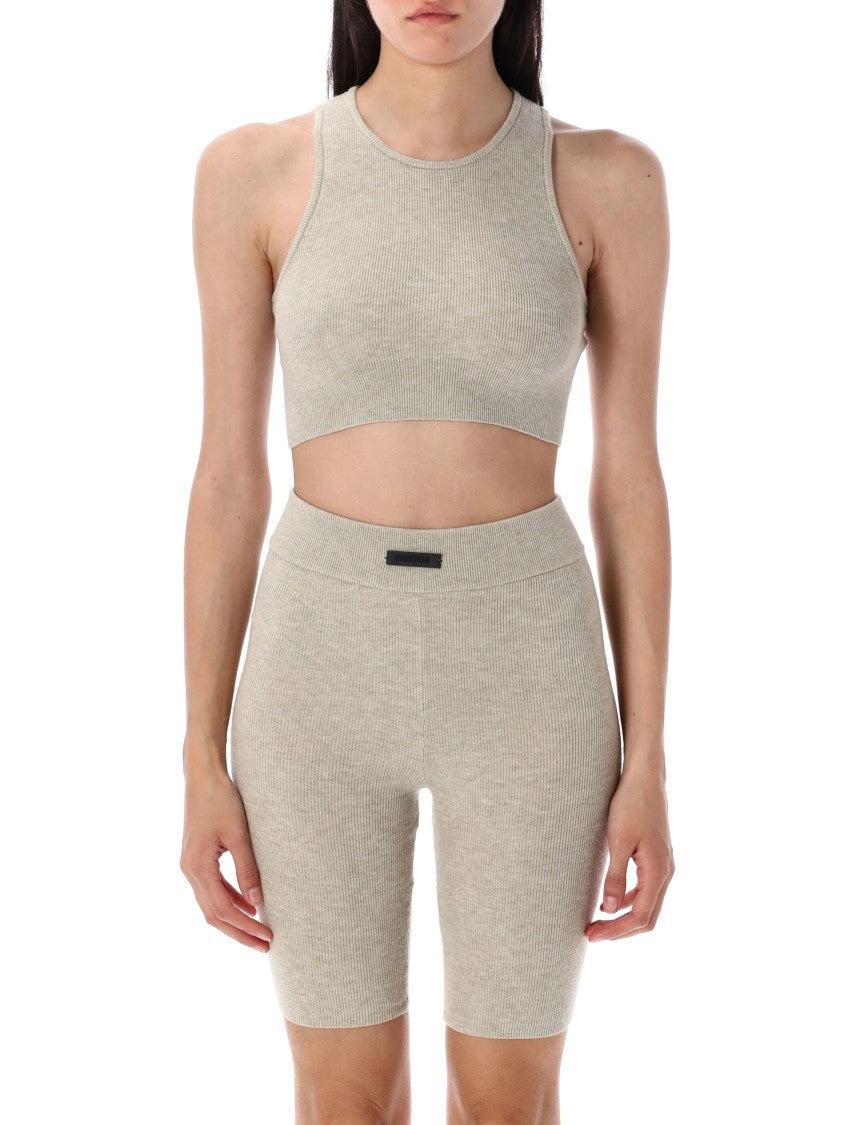 Fear Of God Fitted Sleeveless Cropped Top With Round Neckline