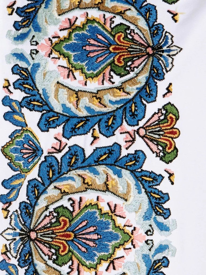 Etro White Blouse With Floral Embroidery