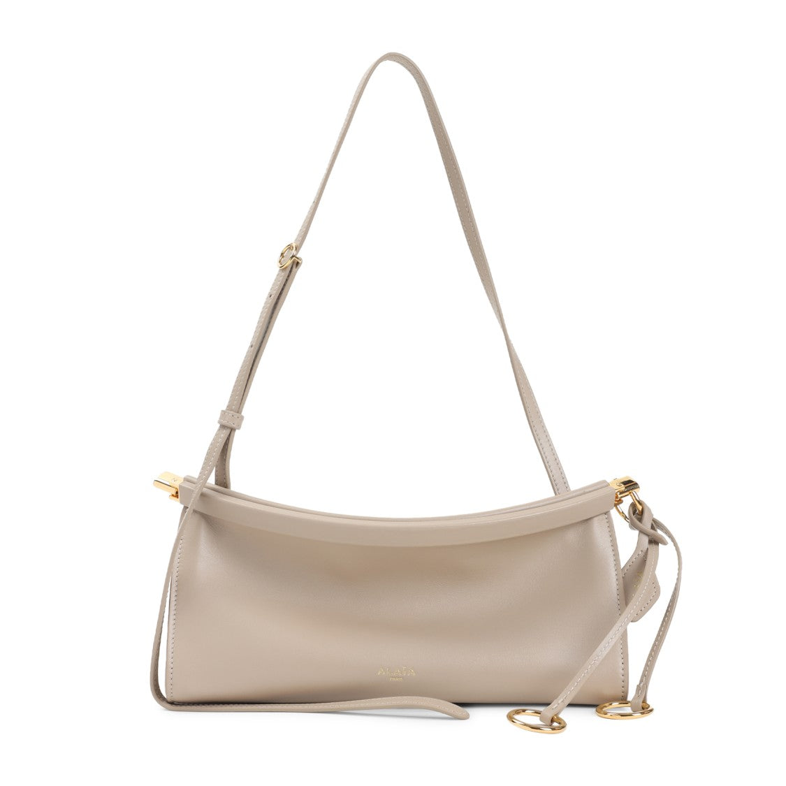 Alaïa East West Shoulder Bag In Grege Calf Leather