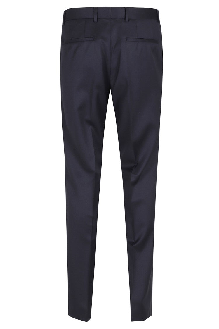 Boss Blue H Genius B1 Serge Front-Darts Wool Formal Pants