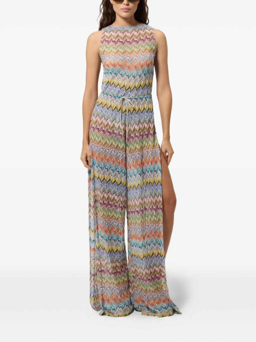 Missoni Multicolor Zigzag Pattern Sleeveless Jumpsuit