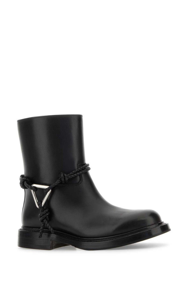 Bottega Veneta Black Leather James Ankle Boots