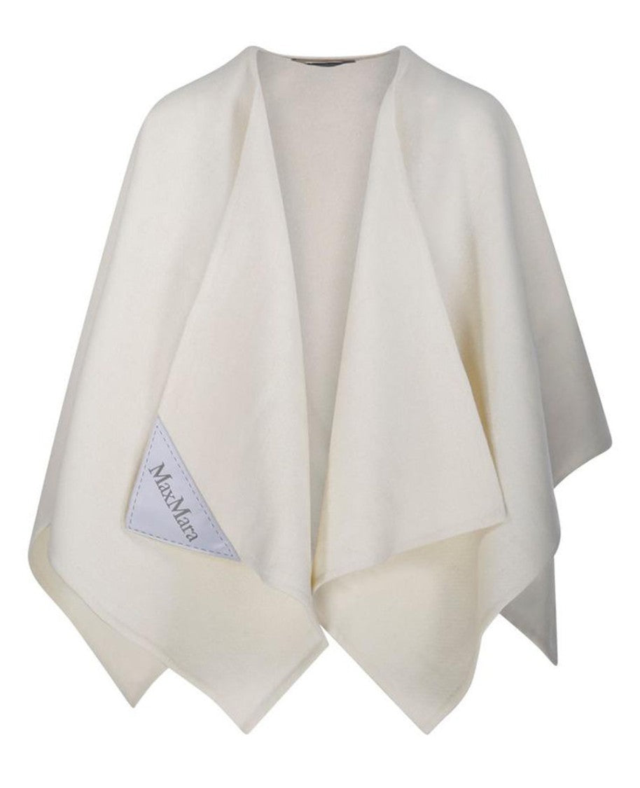 Max Mara Draped White Alpaca Blend Cape