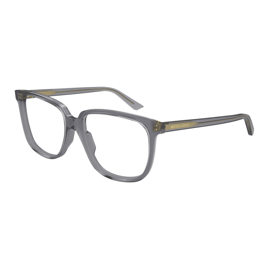 Bottega Veneta Bv1315o Translucent Grey Square Frame Eyeglasses
