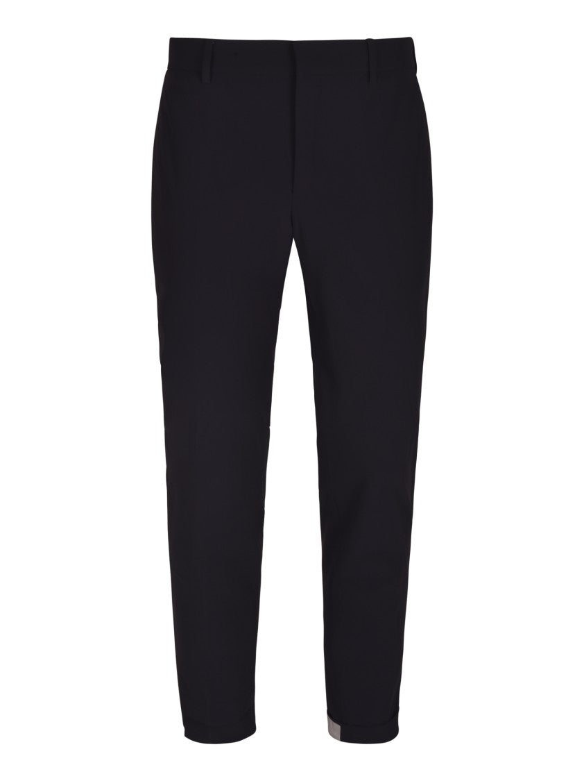 Pt Torino Reflective Navy Epsilon Pants With Tailored Silhouette