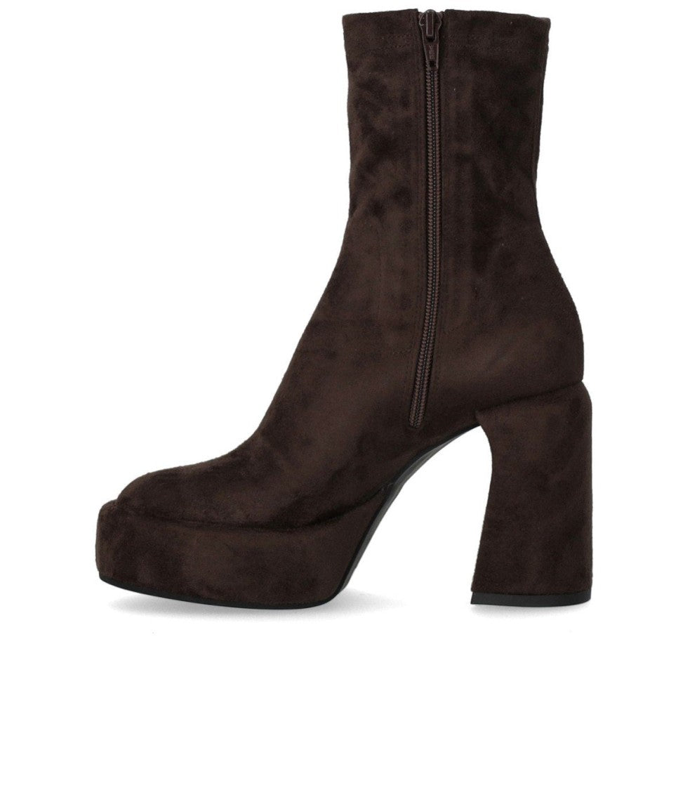 Elena Iachi Zelda Brown Heeled Ankle Boot