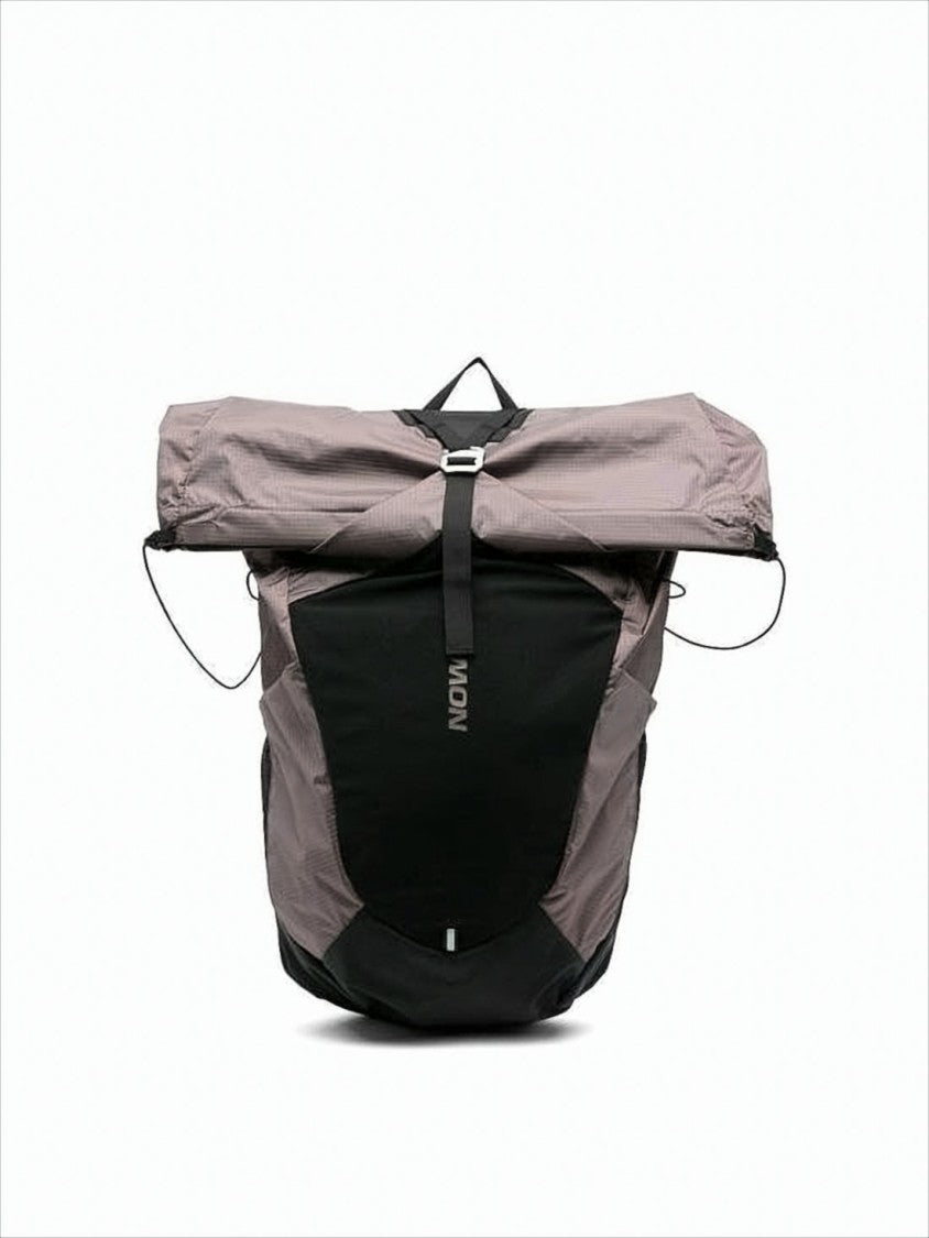 Salomon Roll-Top Grey Polyamide Backpack With Padded Straps