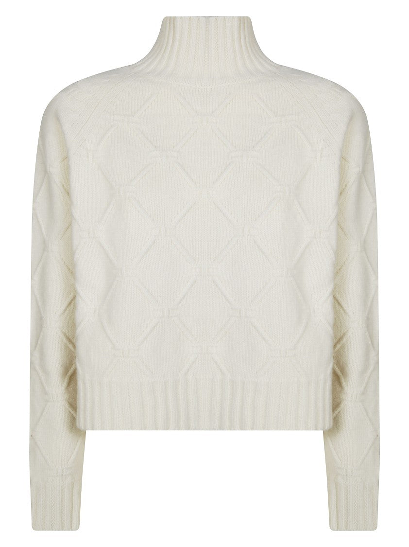 Elisabetta Franchi Long-Sleeved Knit Top With Textured Front Detail
