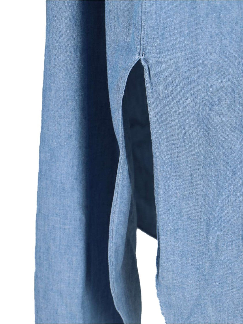 Finamore Maxi Shirt Dress – Light Blue